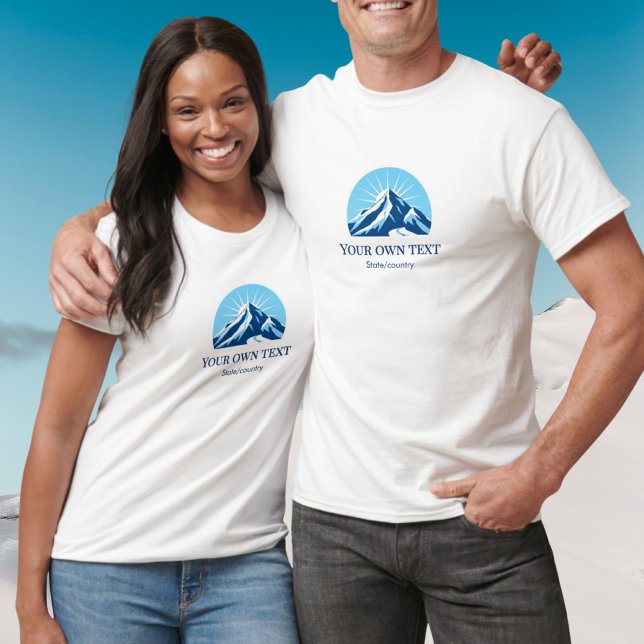 Add your own text ski resort mountain souvenir  T-Shirt (Creator Uploaded)