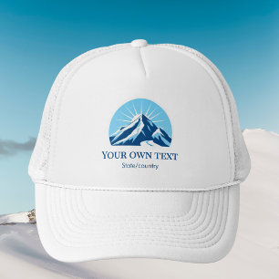 Add your own text ski resort mountain souvenir trucker hat