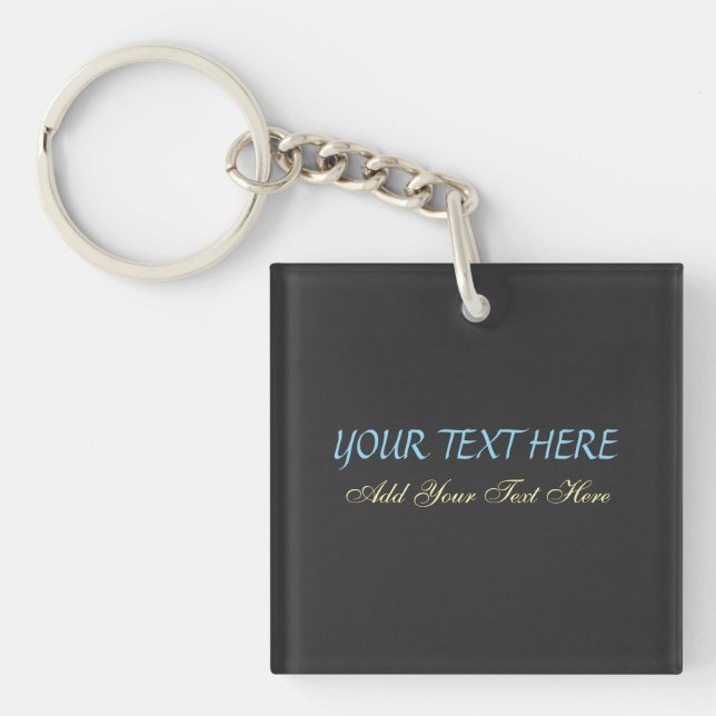 Add Your Own Text Slogan Minimalist Modern Plain Key Ring (Front)
