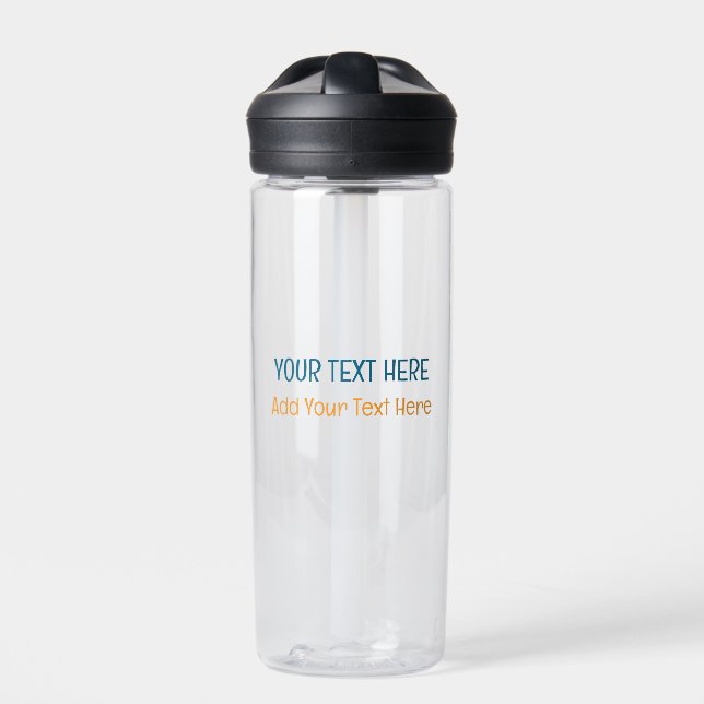 Add Your Own Text Slogan Minimalist Modern Plain Water Bottle (Front)
