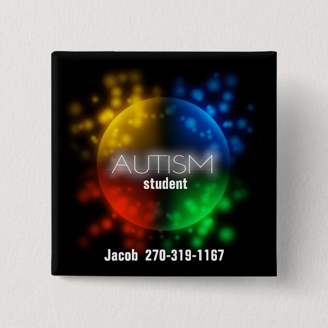 Add Your Own Text Square Button (Front)