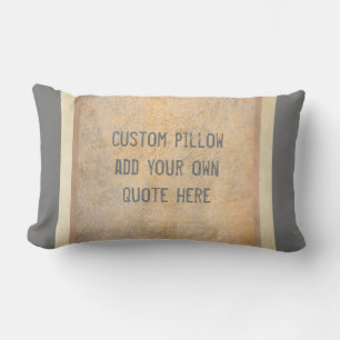 add your own text stripes neutral grey and brown lumbar cushion