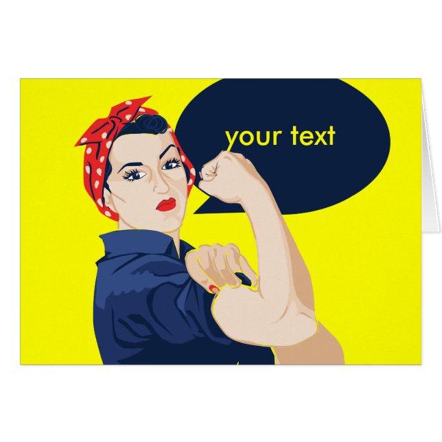 Add your own text to rosie riveter (Front Horizontal)