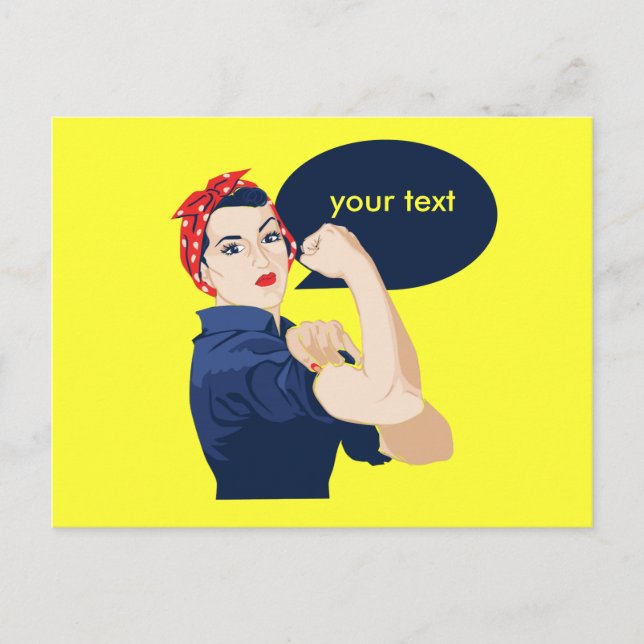 Add your own text to rosie riveter postcard (Front)