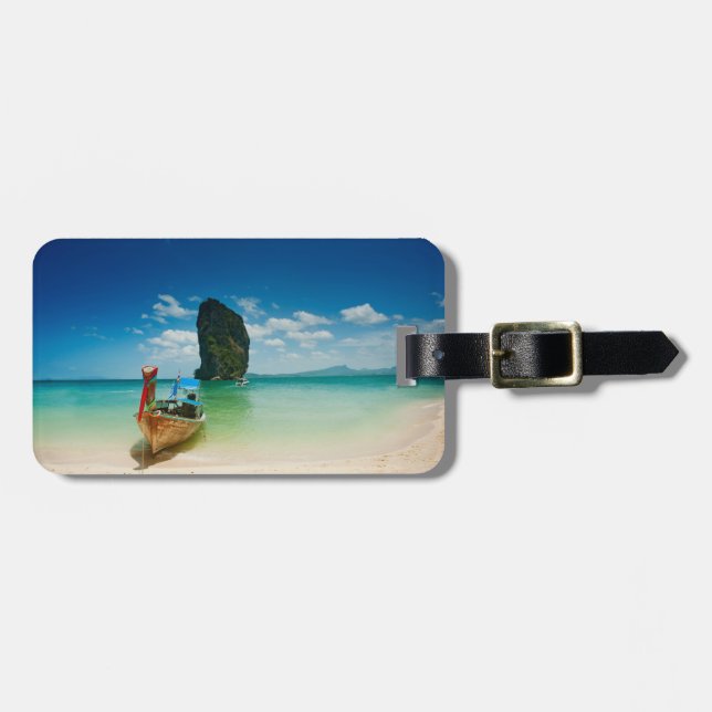 Add Your Own TropicalParadise Photo Travel Luggage Tag (Front Horizontal)