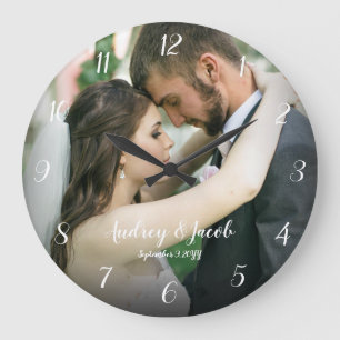 Add Your Own Wedding Photo Custom Round Clock