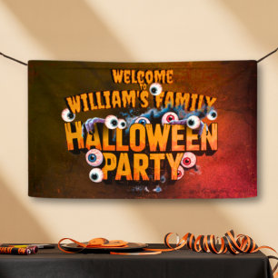 Add Your Own Words Custom Halloween Monsters Banner