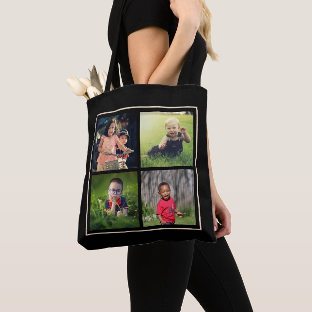 Add Your Personalized Custom Family or Pet Photos Tote Bag (Close Up)