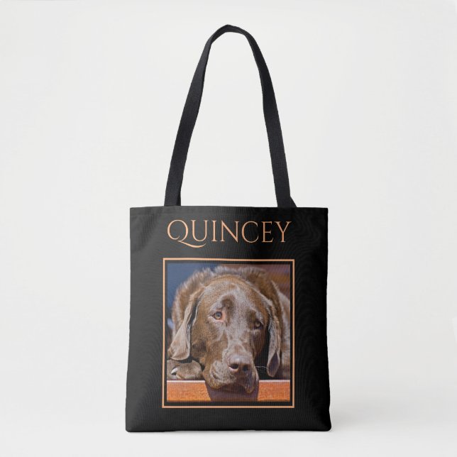 Add Your Personalized Favorite Photo Custom Name Tote Bag (Front)