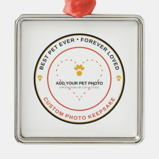 Add Your Pet Photo Best Dog Ever Memorial Keepsake Metal Tree Decoration
