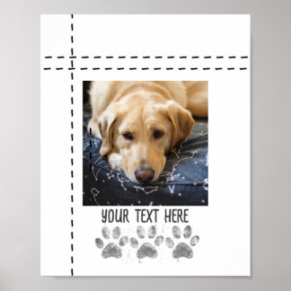 add your pet  photo dog paw prints wall art 