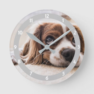 Add Your Pet Photo Personalised Round Clock