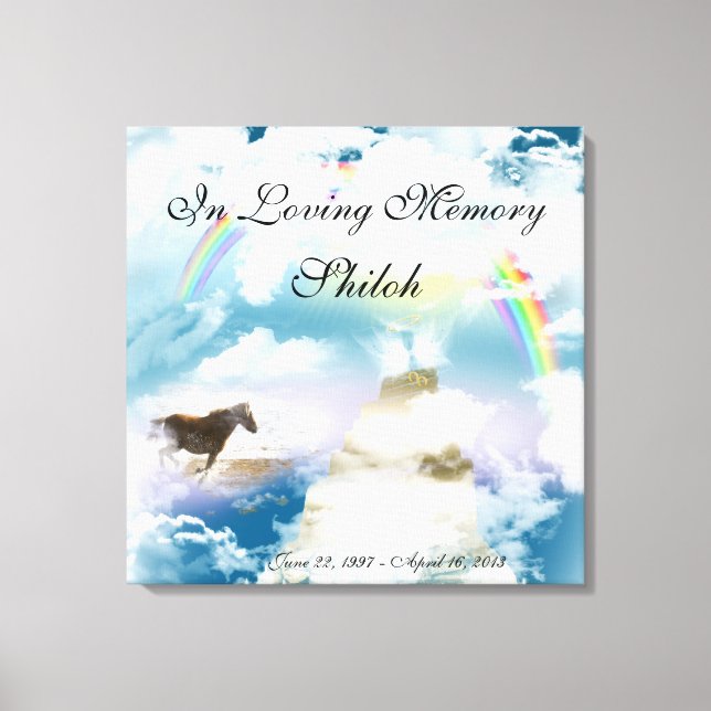 Add Your Pet Photo Pet Loss Sympathy Canvas Print (Front)