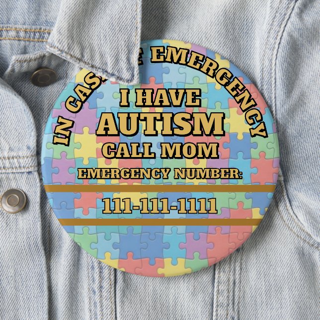 Add your Phone Number  Autism Button (In Situ)