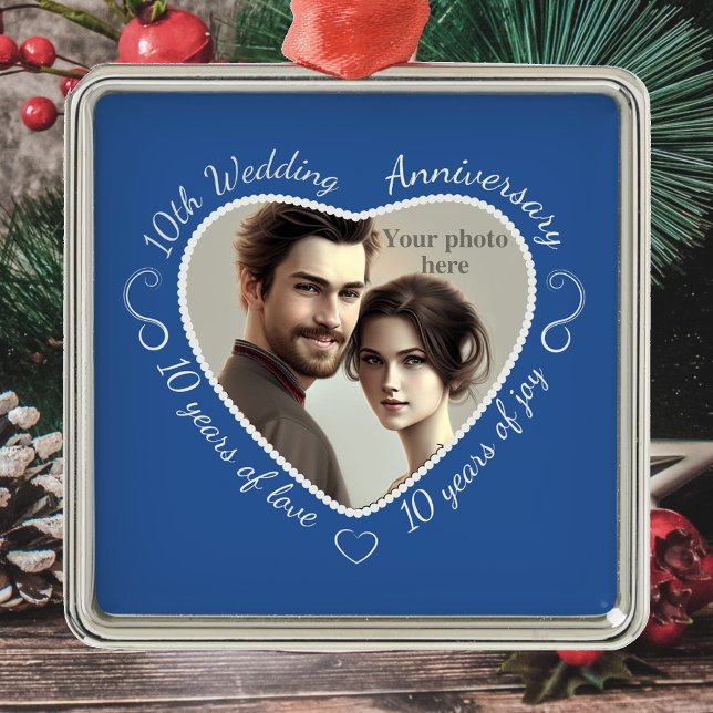 Add Your Photo 10 Years of Marriage Metal Tree Decoration (Creator Uploaded)