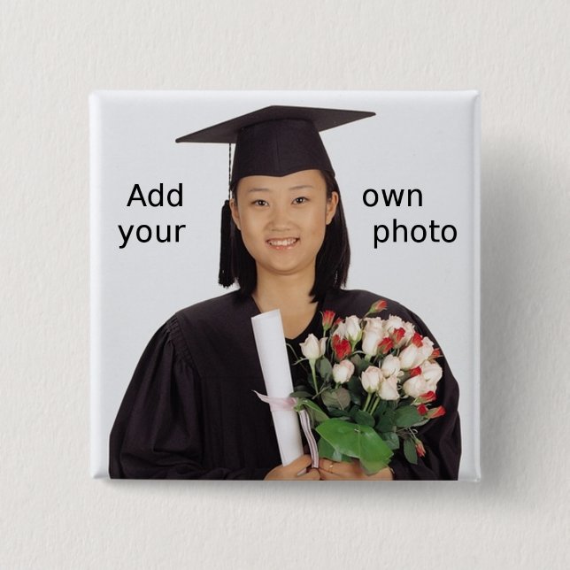 Add Your Photo 15 Cm Square Badge (Front)