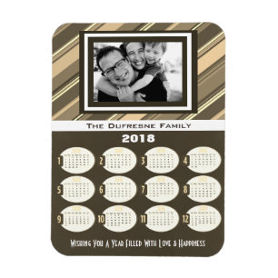 Add Your Photo 2018 Calendar Beige Magnet