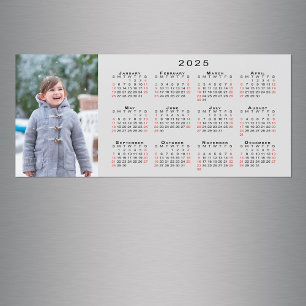 Add Your Photo 2025 Calendar on Grey Magnet
