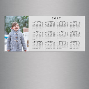 Add Your Photo 2027 Calendar Grey Magnet