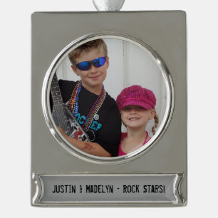 Add Your Photo Add Your Text Banner Ornament
