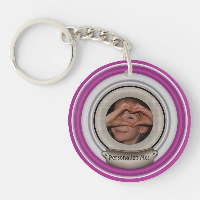 Add Your Photo and Choose Any Colour Frame Key Ring (Front)