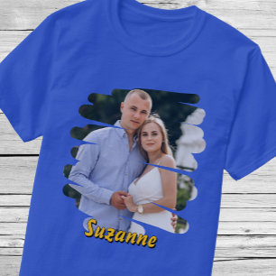 Add Your Photo and Name. Custom Personalised Gift T-Shirt