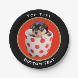 Add Your Photo and Text Custom Round Frame Paper Plate