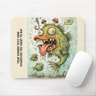 Add your photo and your weired text Funny fish Mouse Pad