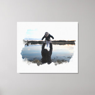 Add Your Photo Brushstroke Style Family Canvas Print