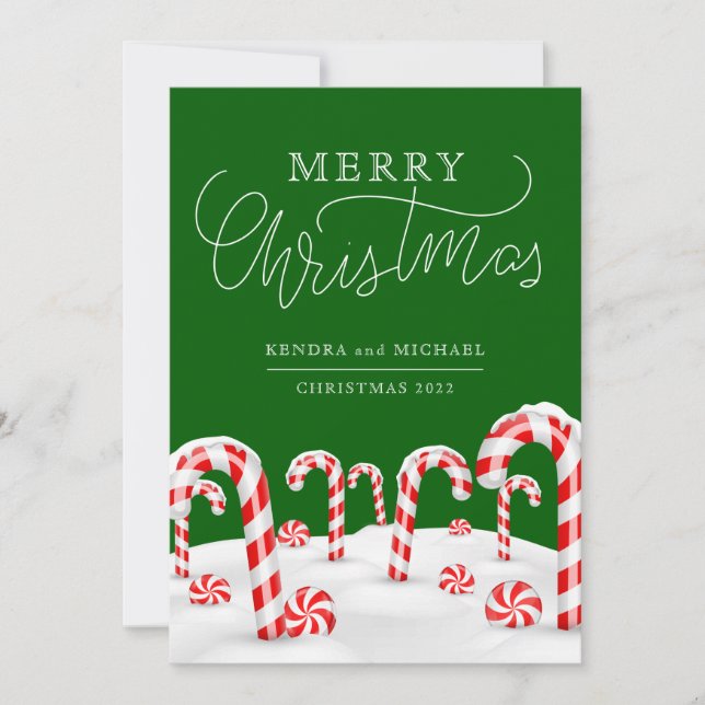 ADD YOUR PHOTO | Candy Cane Forest Invitation (Front)