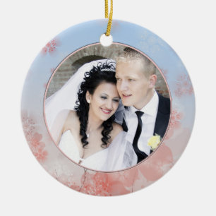Add Your Photo Cherry Blossom  Thank You Wedding O Ceramic Tree Decoration