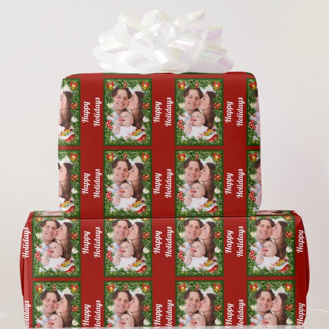 Add your PHOTO Christmas Holiday Wrapping Paper (Creator Uploaded)