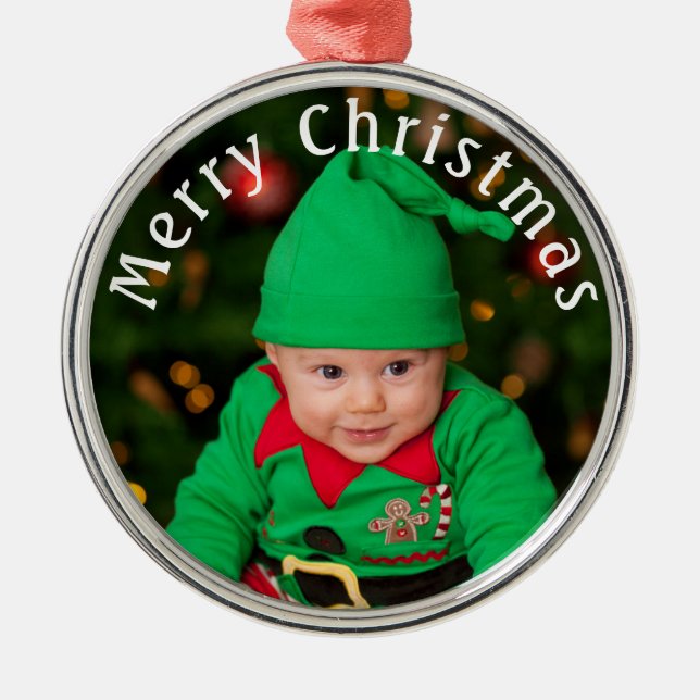 Add Your Photo Christmas Ornament (Front)
