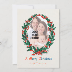 Add Your Photo Classical Christmas Holiday Card