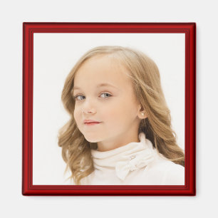 Add YOUR PHOTO Custom Red Frame Magnet