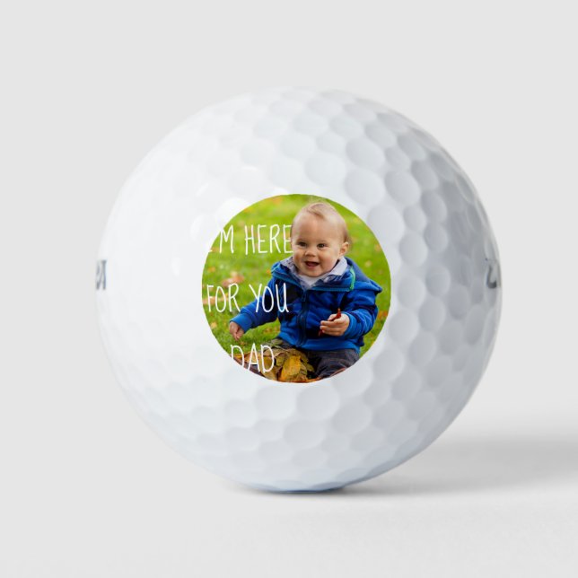 Add Your Photo Cute Funny Text Personalised Golf Balls (Front)