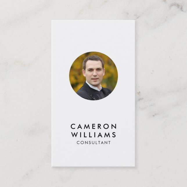 Add Your Photo Editable Colour Social Media Business Card (Front)