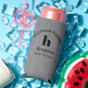 Add Your Photo Family Reunion Trendy Slim Seltzer Can Cooler