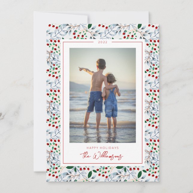 ADD YOUR PHOTO | Happy Holidays Invitation (Front)