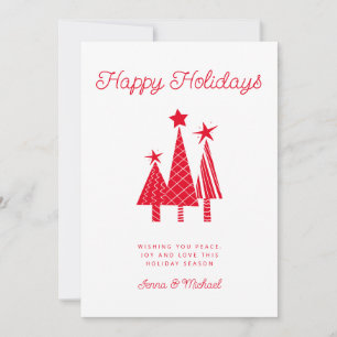 ADD YOUR PHOTO Holidays Modern Christmas Tree Invitation