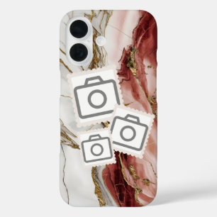 add your photo in a marble bg iPhone 16 case