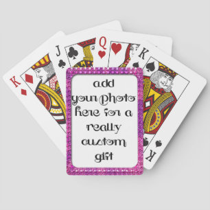 Add Your Photo Magenta Frame Play Playing Cards