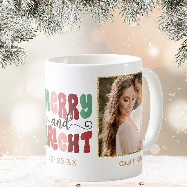   Add Your Photo Merry and Bright Christmas Coffee Mug (Creator Uploaded)