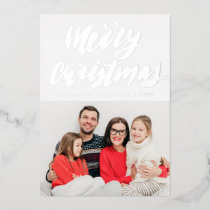 ADD YOUR PHOTO Merry Christmas Foil Holiday Car