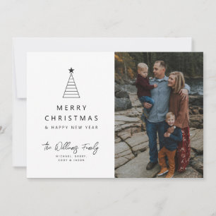 ADD YOUR PHOTO   Merry Christmas Geo Tree Invitation