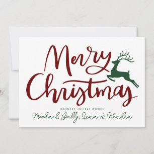 ADD YOUR PHOTO   Merry Christmas Reindeer Invitation