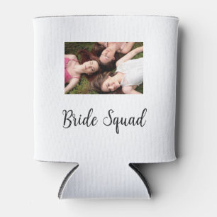 Add your photo name bridesmaid squad bride party  can cooler