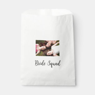 Add your photo name bridesmaid squad bride party  favour bags