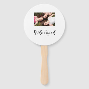 Add your photo name bridesmaid squad bride party  hand fan