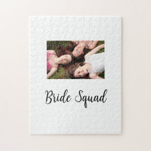 Add your photo name bridesmaid squad bride party  jigsaw puzzle
